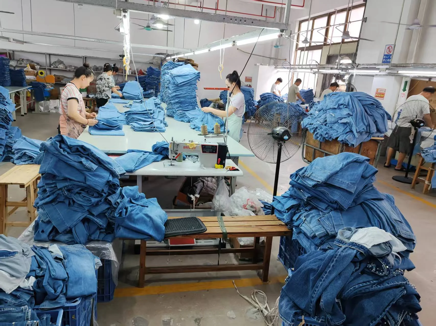 Denim bulk production at YAYO Jeans factory