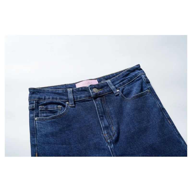 Women’s Dark-Wash Raw-Hem Straight-Leg Jeans product view 4, style 2144580
