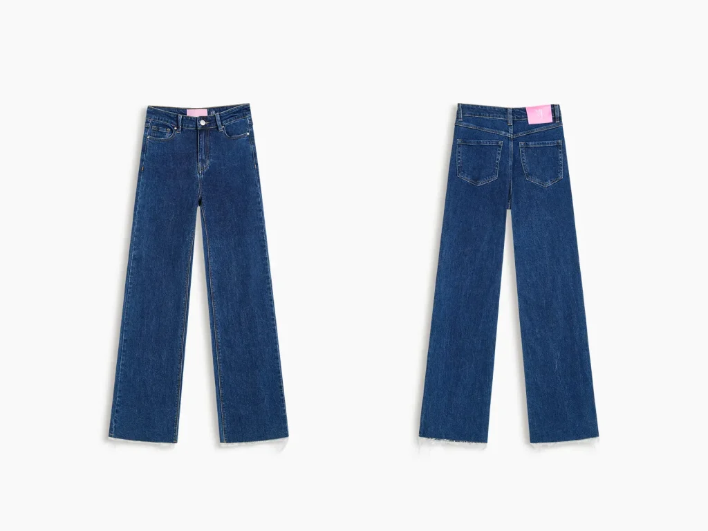 Women’s Dark-Wash Raw-Hem Straight-Leg Jeans product overview, style 2144580