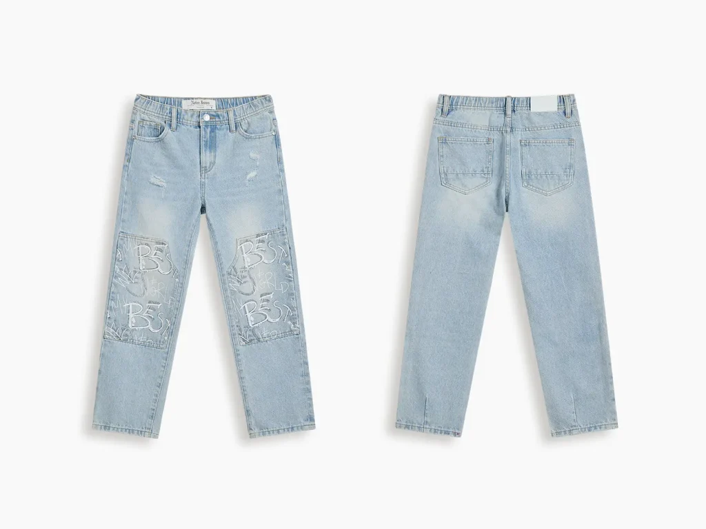 Kids’ Light-Wash Embroidered Straight-Leg Jeans — product overview, style 2D000