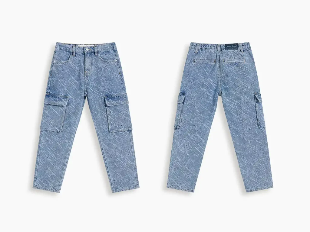 Kids’ Snow-Wash Cargo Straight-Leg Jeans — product overview, style 2E001