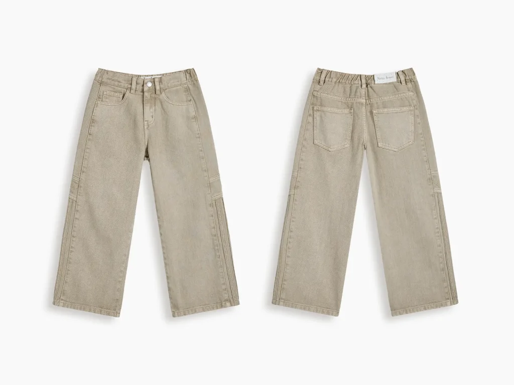 Kids’ Beige-Wash Straight-Leg Jeans — product overview, style 2E007