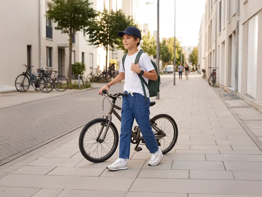 Kids’ Dark-Wash Denim Cargo Pants — target market detail, style 2E010