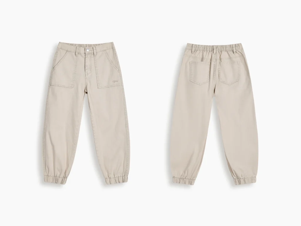 Kids’ Beige Stretch-Denim Cargo Joggers — product overview, style 2E807