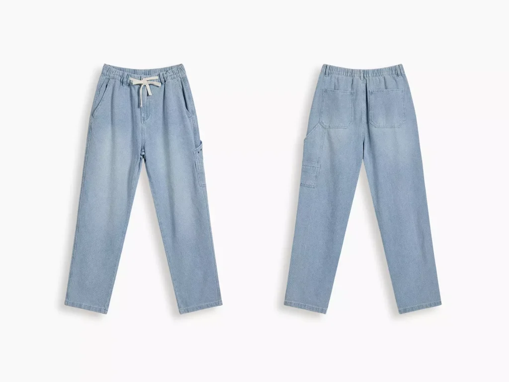 Drawstring denim pants manufacturer overview, style 4D717