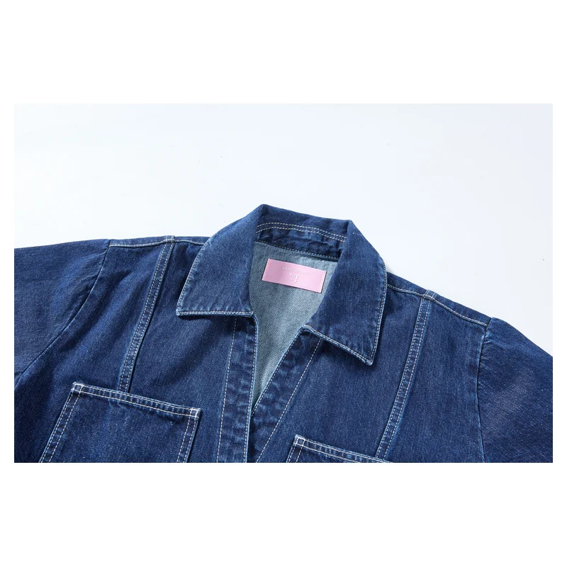 Women’s Dark-Wash Cropped Shirt and Denim Skort Set product view 3, style 58013