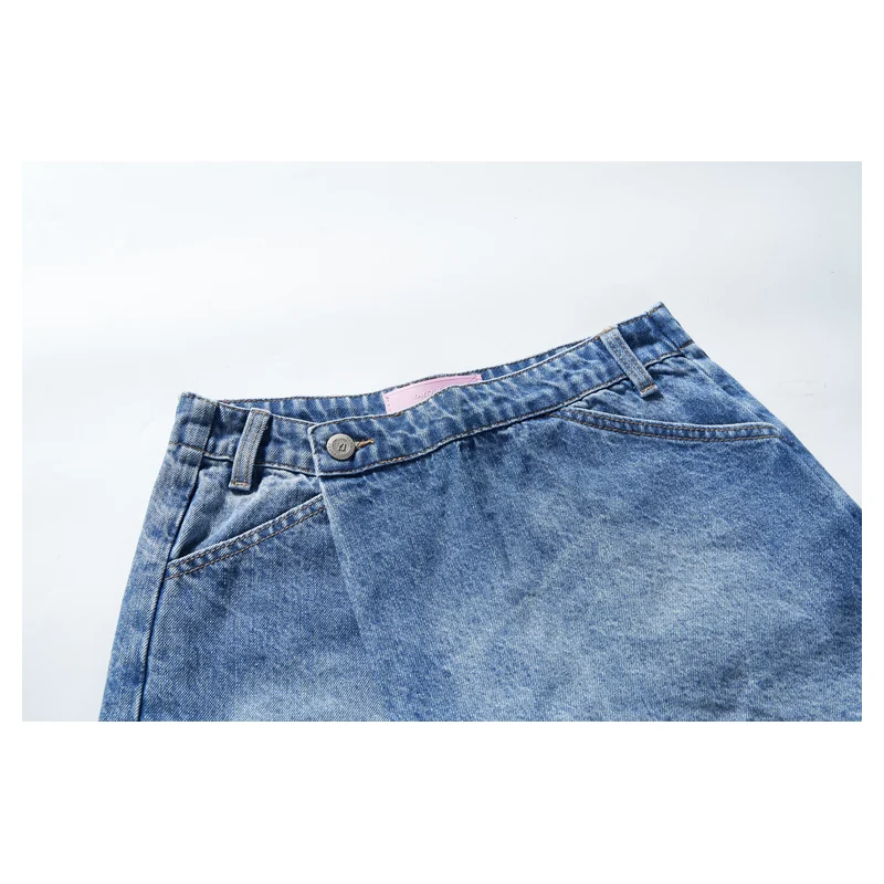 Women’s Vintage-Wash Wrap-Front Denim Skort product view 4, style 58021