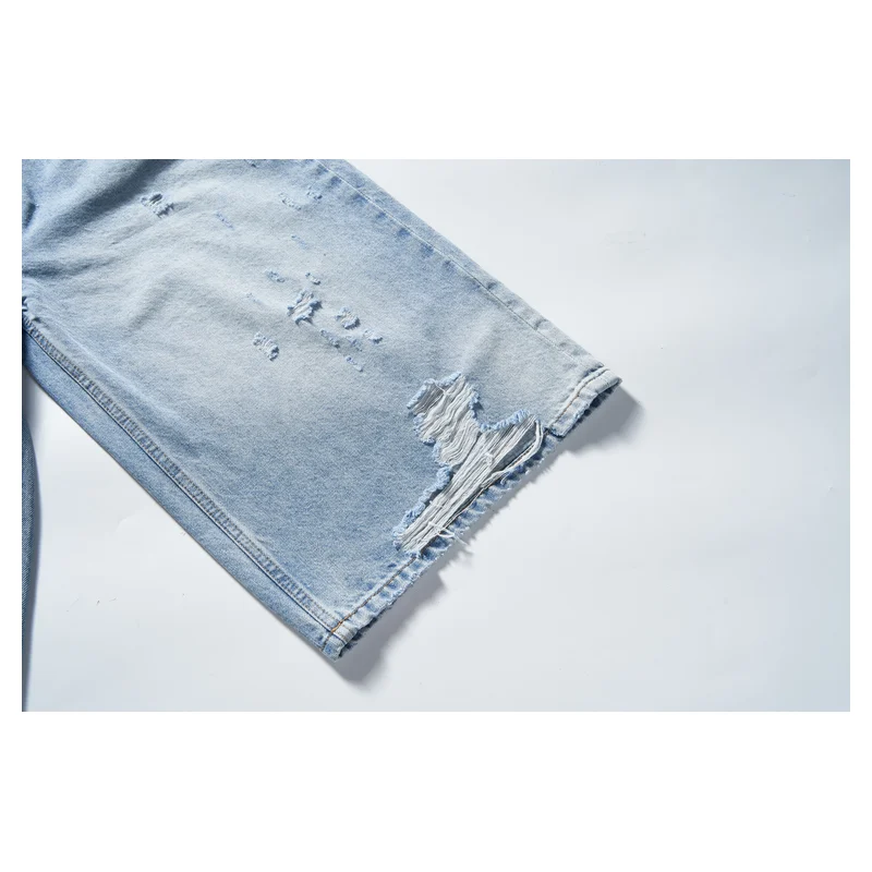Women’s Light-Wash Ripped Denim Culottes product view 5, style 58032