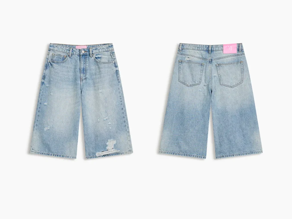 Women’s Light-Wash Ripped Denim Culottes product overview, style 58032