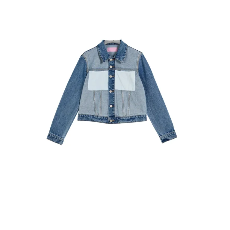 Women’s Two-Tone Patchwork Denim Jacket and Jeans Set product view 1, style 58057