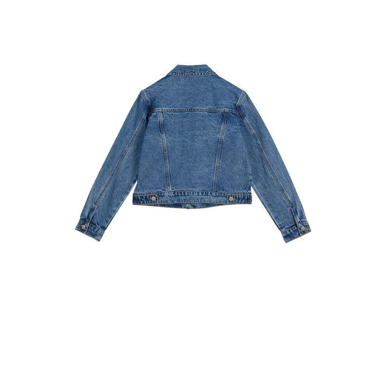 Women’s Two-Tone Patchwork Denim Jacket and Jeans Set product view 2, style 58057