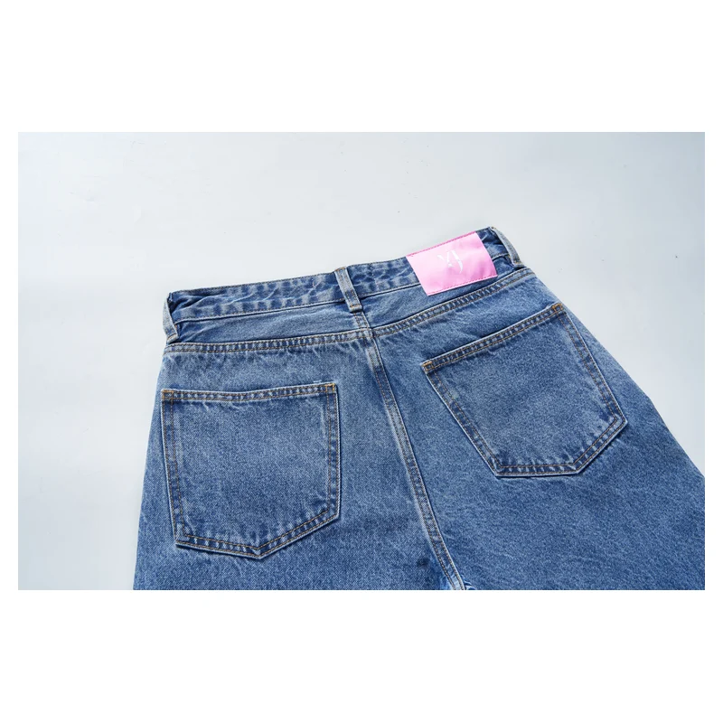Women’s Two-Tone Patchwork Denim Jacket and Jeans Set product view 4, style 58057