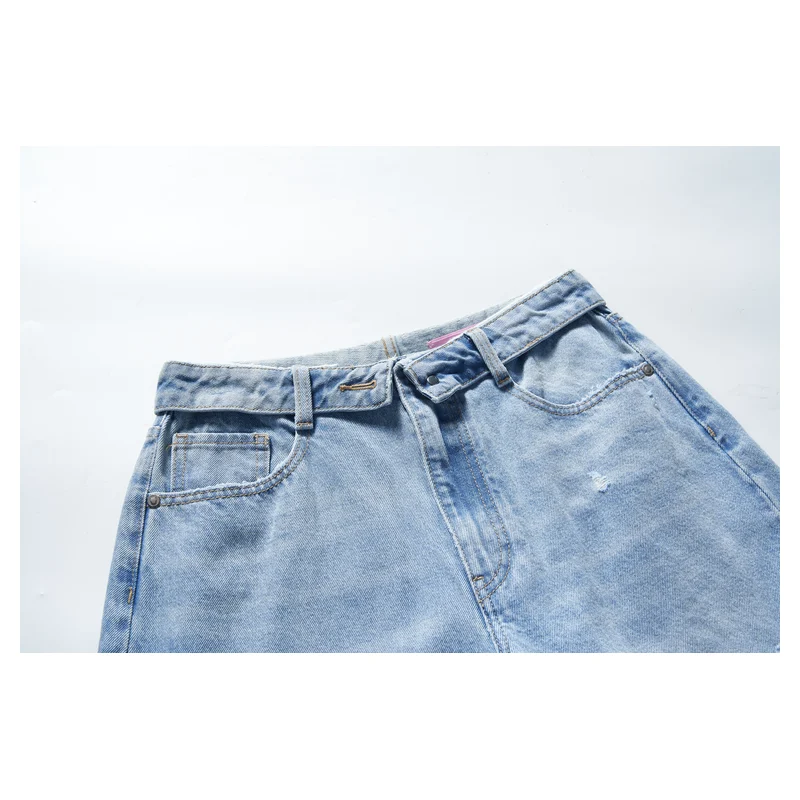 Women’s Light-Wash Ripped Wide-Leg Jeans product view 3, style 58063-36