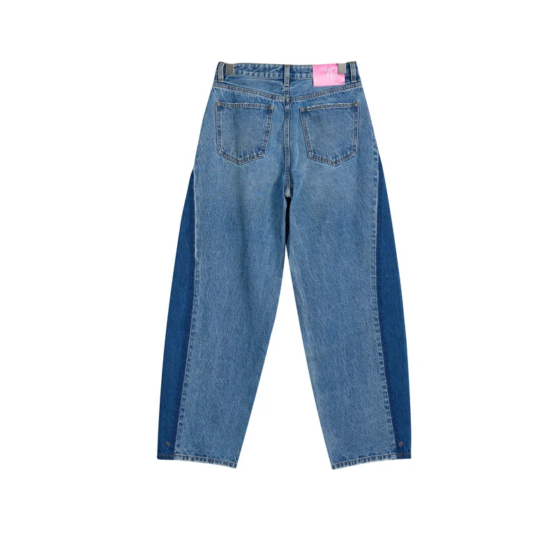 Women’s Two-Tone Side-Panel Straight-Leg Jeans product view 2, style 58073