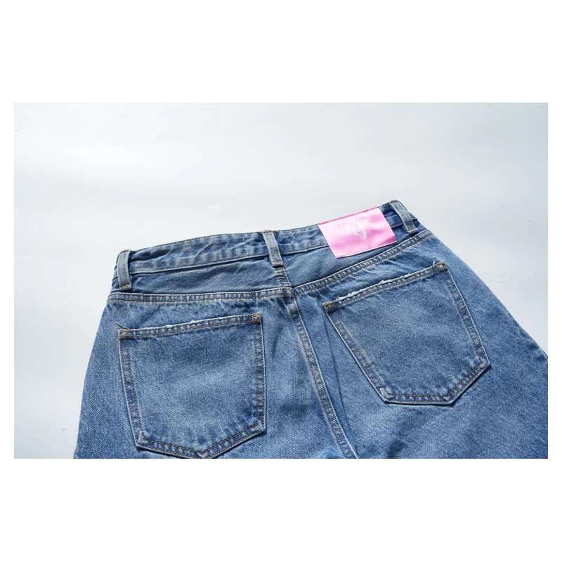 Women’s Two-Tone Side-Panel Straight-Leg Jeans product view 5, style 58073