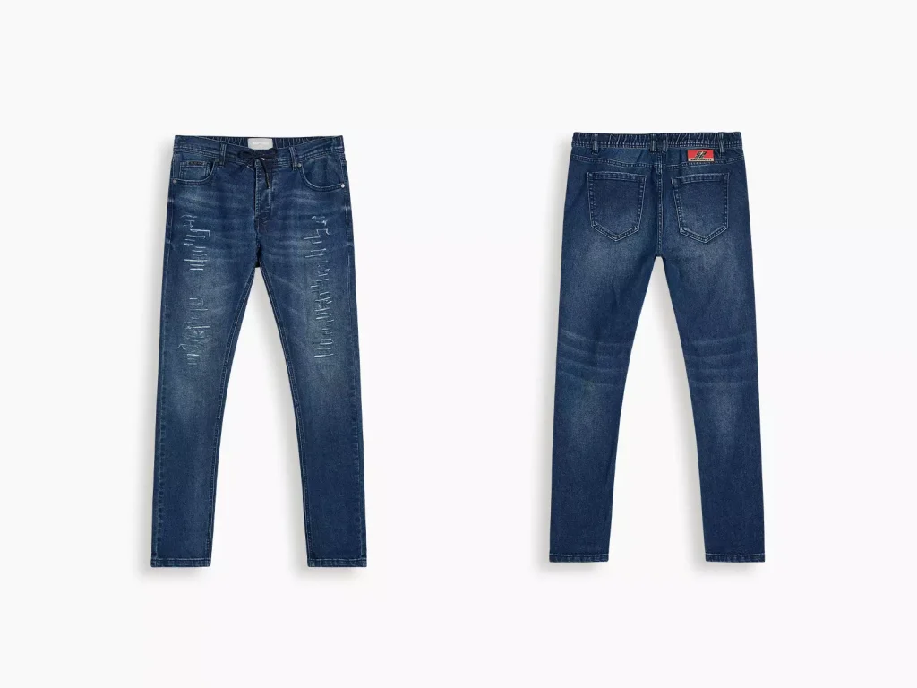 Medium blue distressed slim jeans manufacturer overview, style DJSS2601M