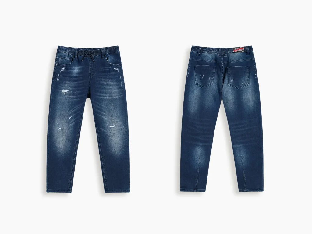 Kids’ Dark-Wash Ripped Drawstring Jeans — product overview, style S26WKJ102