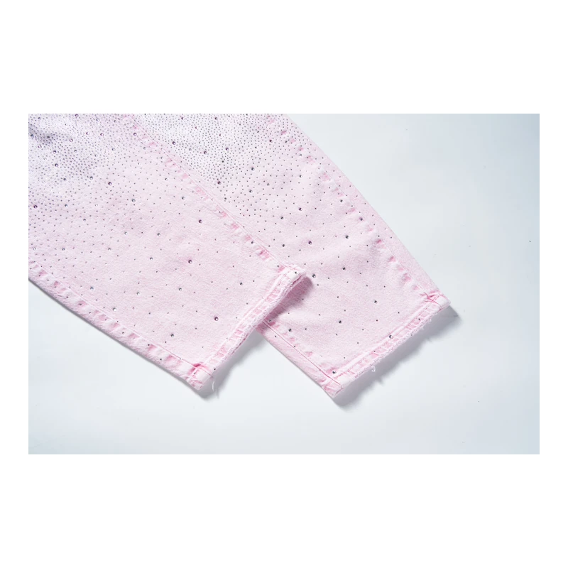 Women’s Pink Rhinestone Cargo Barrel Jeans product view 5, style FX5249