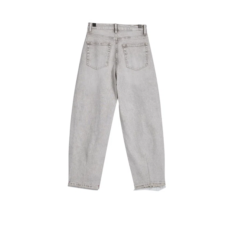 Women’s Grey-Wash Rhinestone Barrel Jeans product view 2, style FX5279