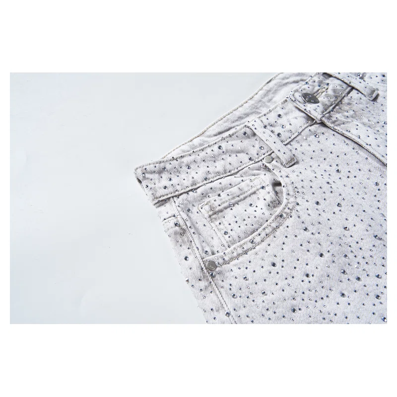Women’s Grey-Wash Rhinestone Barrel Jeans product view 6, style FX5279