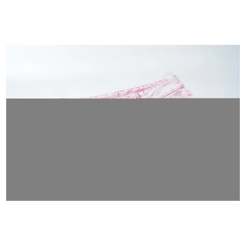 Women’s Baby-Pink Rhinestone Cropped Wide-Leg Jeans product view 4, style H5250