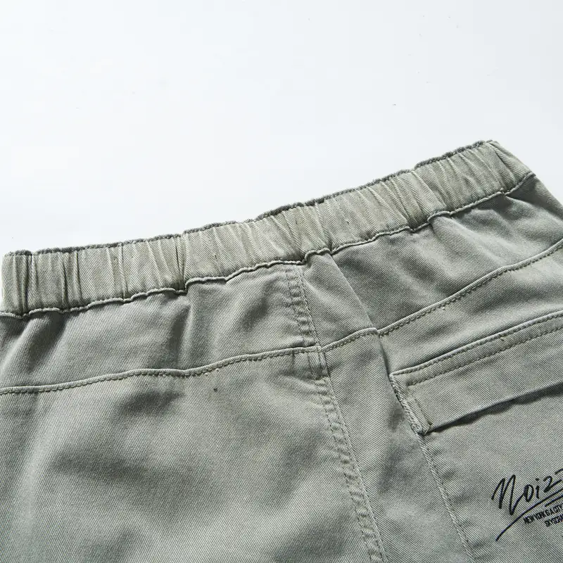 kids-army-green-drawstring-cargo-joggers-2d009-back-pocket-detail