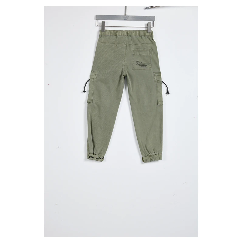 kids-army-green-drawstring-cargo-joggers-2d009-back