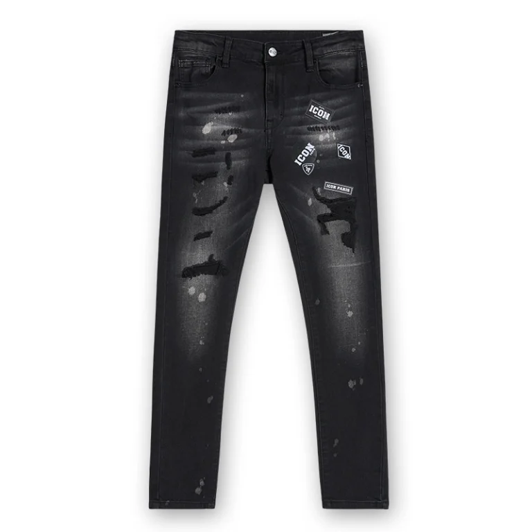 kids-black-paint-splatter-graphic-slim-jeans-s26ipkj101-front