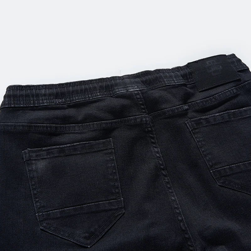 kids-black-stretch-denim-cargo-joggers-2e813-back-pocket-detail
