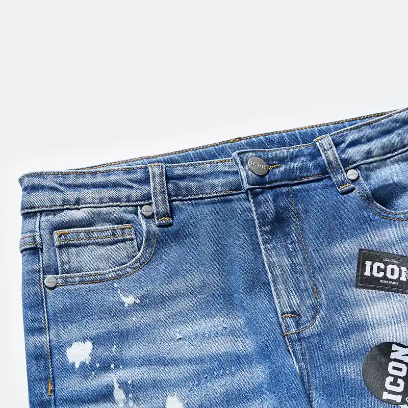 kids-blue-paint-splatter-distressed-slim-jeans-s26ipkj101-front-waist-patch-detail