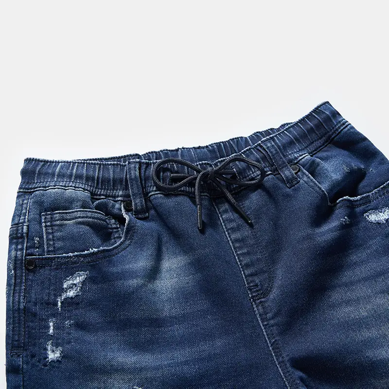 kids-dark-wash-ripped-drawstring-jeans-s26wkj102-ripped-waist-detail