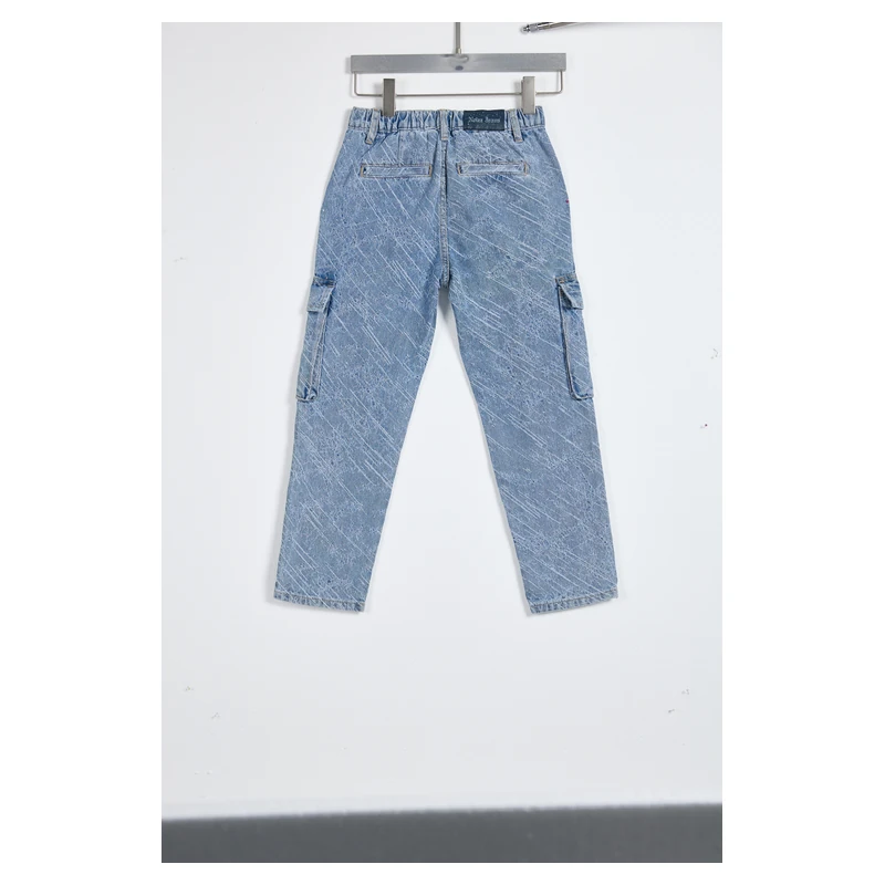 kids-snow-wash-cargo-straight-leg-jeans-2e001-back