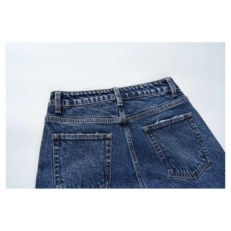 Women’s Dark-Indigo Rhinestone Wide-Leg Jeans product view 4, style Lucas001