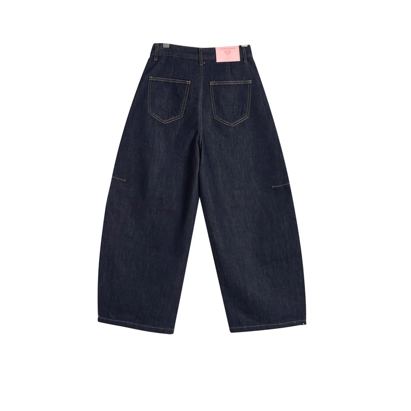 Women’s Dark-Raw Embroidered Cropped Wide-Leg Jeans product view 2, style Lucas002