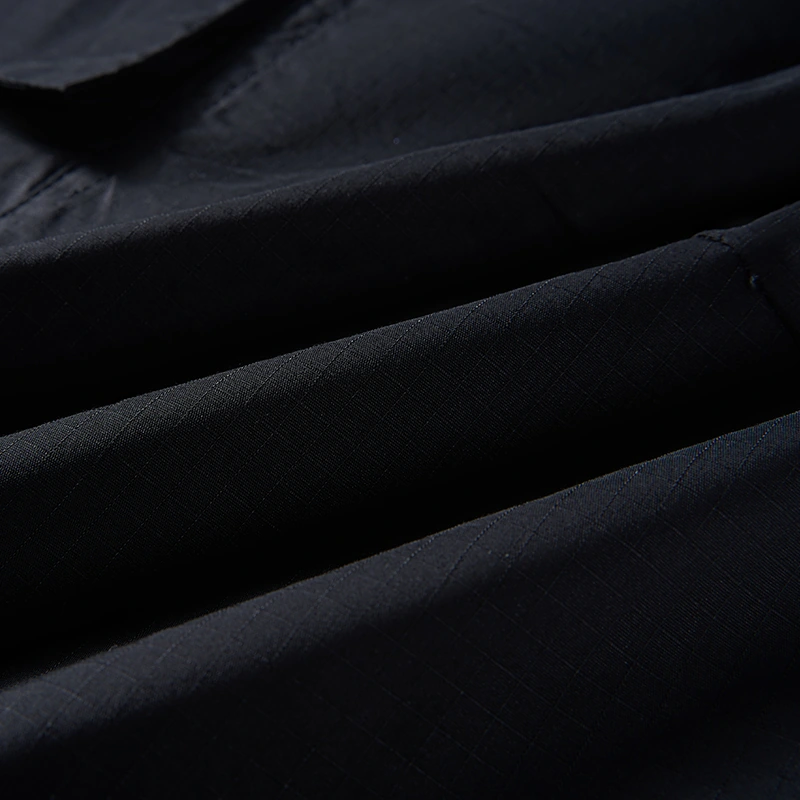 Black lightweight woven fabric texture detail for cargo jogger style 1-2116