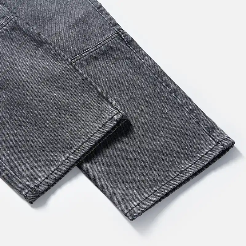 Panel seam and straight hem detail on carpenter jeans style 4C732