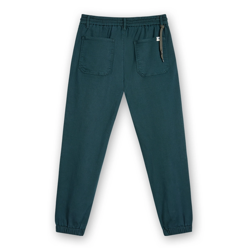 Men's deep teal drawstring denim jogger pants, back view, style 4264553