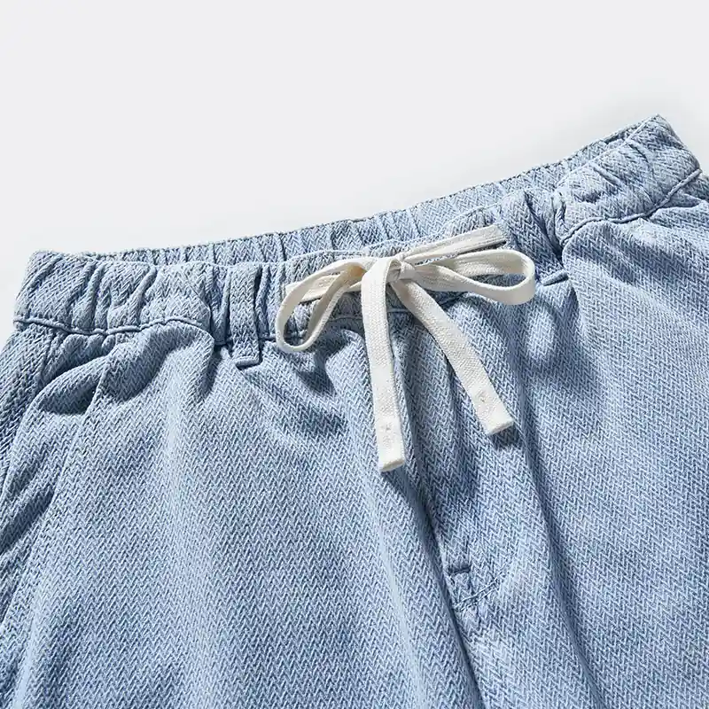 Elasticated drawstring waist and herringbone texture detail, style 4D717
