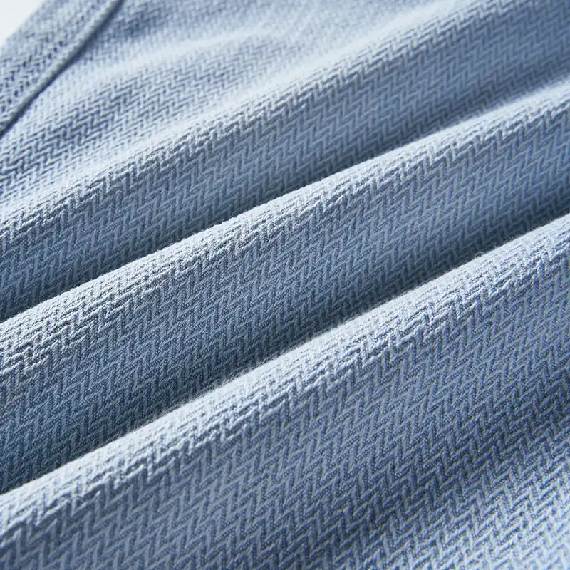 Light blue herringbone fabric texture detail for style 4D717