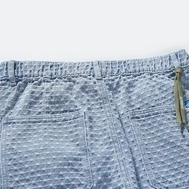 Back elastic waistband, patch pocket and texture detail, style 4264567