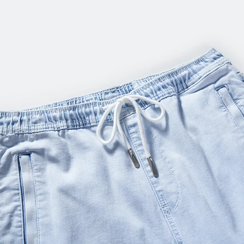 Elasticated drawstring waist detail on cargo jogger jeans style 4E813