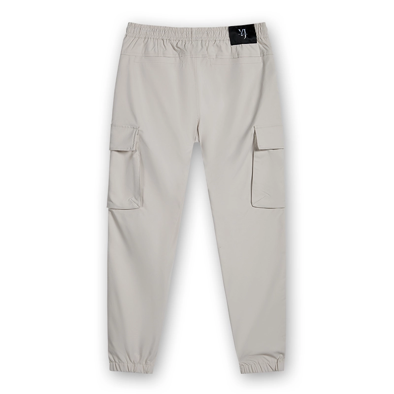 Men's lightweight drawstring cargo jogger pants, back view, style 1-2115