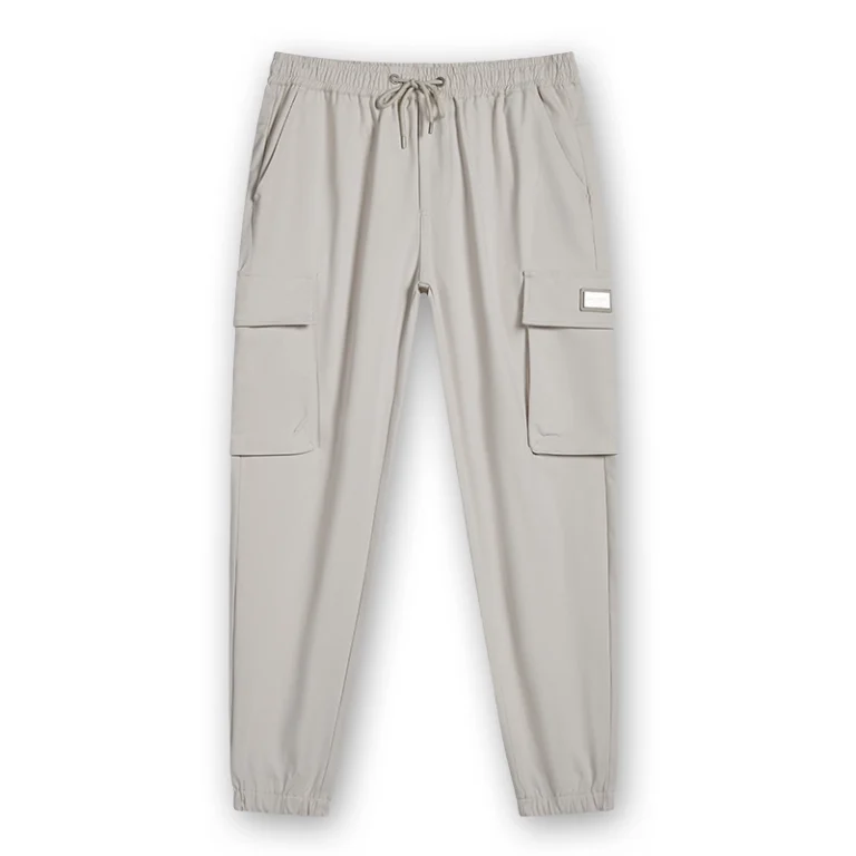 Men's lightweight drawstring cargo jogger pants, front view, style 1-2115