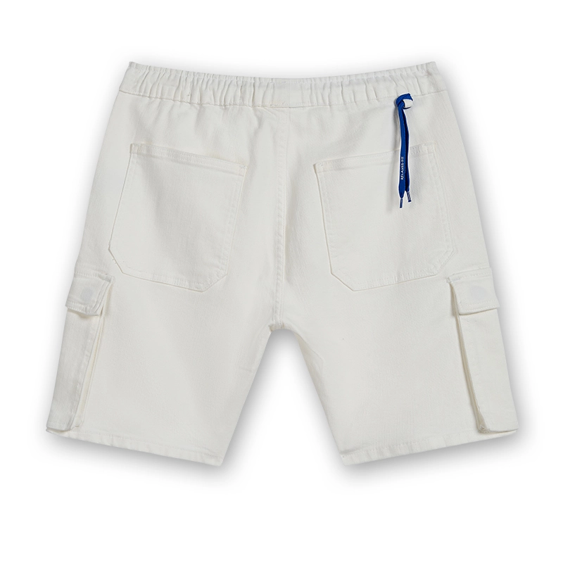 Men's white blue-tab cargo shorts, back view, style 4254589